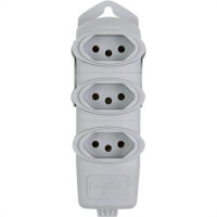Tomada Barra Daneva Tripla 2P+T 20A Cinza