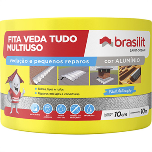 Brasilit Fita Adesiva Alum 10Cmx10Mt