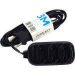 Extensao Fiolux Pl Connect 2P 03Mt Preto
