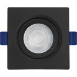 Spot Emb.05W Led 3000K Quadr B_D Preto