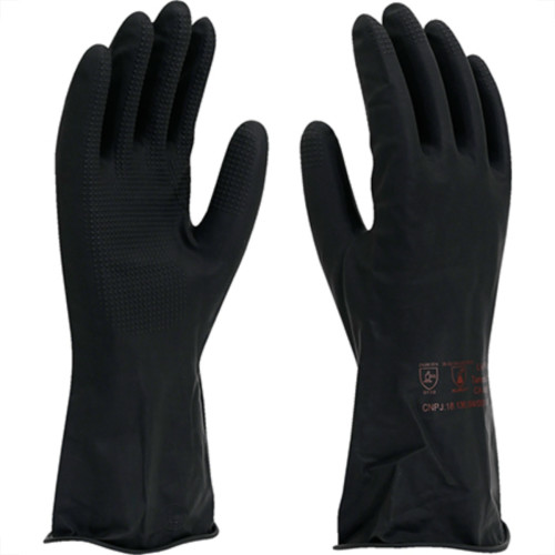 Luva Imbat Latex Forrada Preto 10-Gg - Kit C/12 Unidades