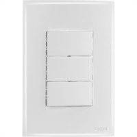 Conjunto Radial Ouro Branco 3 interruptores Simp 1809004