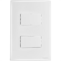 Conjunto Radial Ouro Branco 2 interruptores Paral 1809036