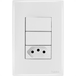Conjunto Radial Ouro Branco 2Simp 1Tomada 10A 1809122