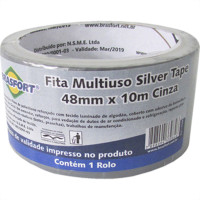 Fita Silver Tape Brasfort Cinza 48Mmx10M