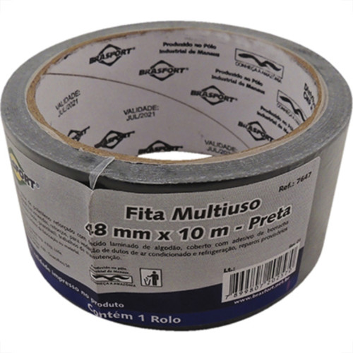 Fita Silver Tape Brasfort Preta 48Mmx10M