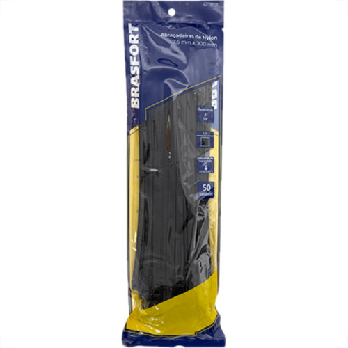 Abracadeira Nylon Brasfort 7,6X300 Preto C/50