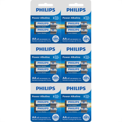Pilha Alcalina Philips Aa2 Blister C/12