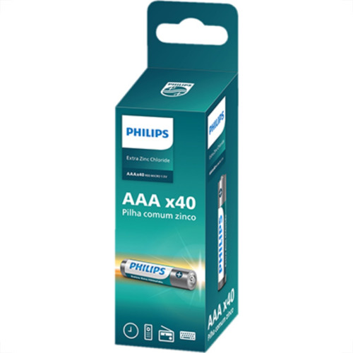 Pilha Philips Aaa4 Display Torre C/40