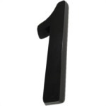 Numero 3D Pvc Deplasti 1 Preto 13Cm