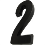 Numero 3D Pvc Deplasti 2 Preto 13Cm