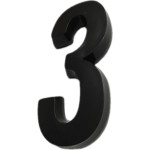 Numero 3D Pvc Deplasti 3 Preto 13Cm