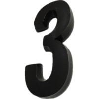 Numero 3D Pvc Deplasti 3 Preto 13Cm