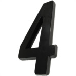 Numero 3D Pvc Deplasti 4 Preto 13Cm