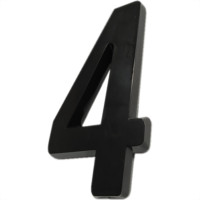 Numero 3D Pvc Deplasti 4 Preto 13Cm