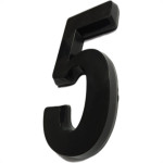 Numero 3D Pvc Deplasti 5 Preto 13Cm