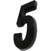 Numero 3D Pvc Deplasti 5 Preto 13Cm