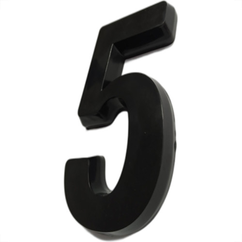 Numero 3D Pvc Deplasti 5 Preto 13Cm