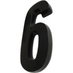 Numero 3D Pvc Deplasti 6 Preto 13Cm