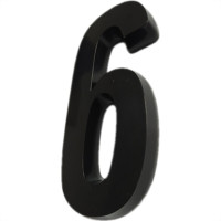 Numero 3D Pvc Deplasti 6 Preto 13Cm
