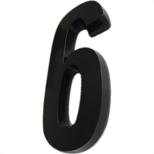Numero 3D Pvc Deplasti 6 Preto 13Cm