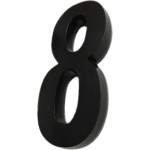 Numero 3D Pvc Deplasti 8 Preto 13Cm
