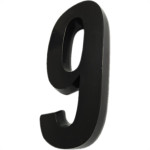 Numero 3D Pvc Deplasti 9 Preto 13Cm