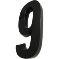 Numero 3D Pvc Deplasti 9 Preto 13Cm