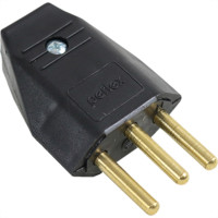 Pino Macho Perlex 2P+T 20A Preto 1048 - Kit C/10 Unidades