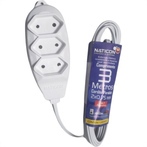 Extensao Naticon Pl 0,75 03Mt Branco