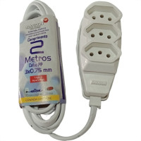 Extensao Naticon Pp 0,75 02Mt 2P+T10A Branco