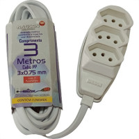 Extensao Naticon Pp 0,75 03Mt 2P+T10A Branco