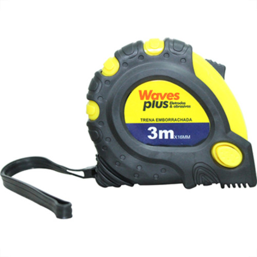 Trena 3Mt Emborrachado 16Mm Amarelo Waves Trena 3Mt Emborrachado 16Mm Amarelo Waves