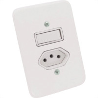 Conjunto Radial Pollar 1901118 1 Interruptor Simples + 1Tomada 10A