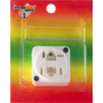 Tomada Fone Externa Com 2 Modulares Branca Cartela 5490