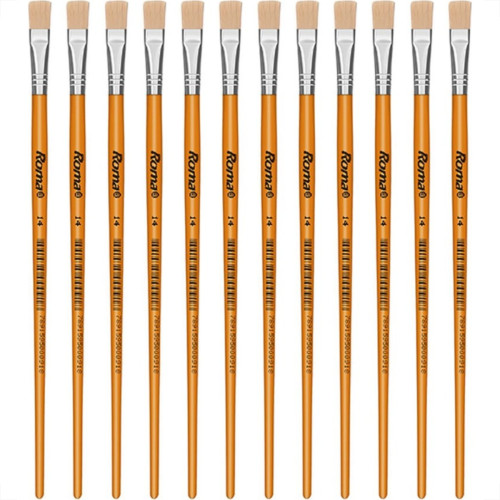 Pincel Para Artesanato Roma Ponta Chata 14 615 14 - Kit C/12 
