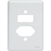 Placa Perlex Branca 4X2 (1 Saida+1Tomada) 23Pl2It
