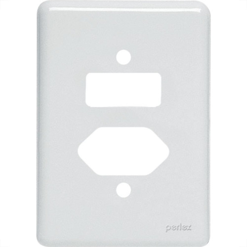 Placa Perlex Branca 4X2 (1 Saida+1Tomada) 23Pl2It
