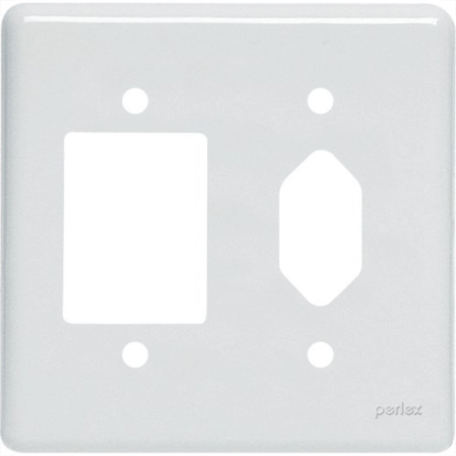 Placa Perlex Branca 4X4 (3 Saida+Tomada) 23Pl3/1T