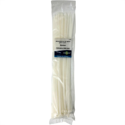 Abracadeira Nylon Brasfort Branca 7,6X500 50 Pecas 8768