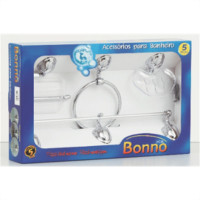 Acessorio Wc Aquaplas Bonno Cromado/Cristal 5 Pecas 