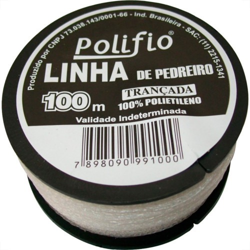 Linha Pedreiro Trancada Polifio 100M  - Kit C/12 