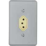 Conjunto Perlex 4X2 Cinza Com Placa(1Tomada 10A) 1311