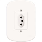 Conjunto Fame 4X2 Branco Com Placa 1Tomada 20A 