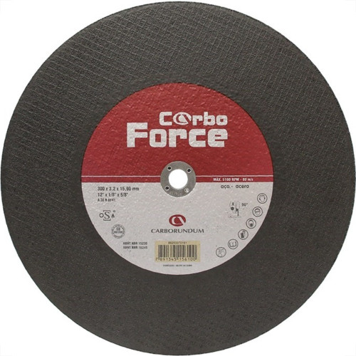 Disco De Corte Para Ferro Carborundum 12 X 1/8 X 5/8 2 Telas 