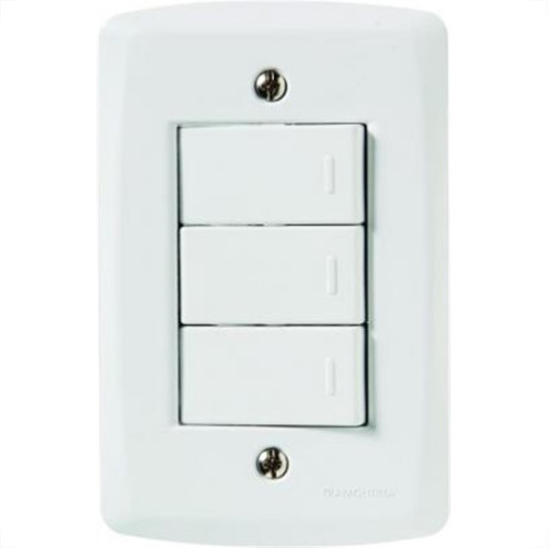 Conjunto Tramontina Lux 4X2 Branco Com Placa (3 Simples) 