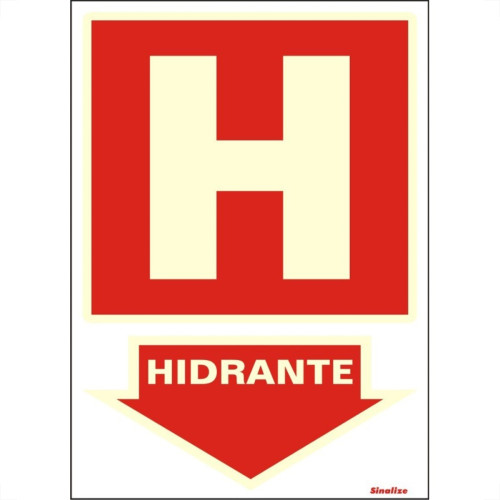 Placa Sinalizacao Pvc 20X30 ''Hidrante'' Fluorescente 250Be