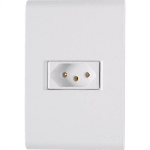 Conjunto Tramontina Liz 4X2 Branco Com Placa (1 Tomada 10A) 