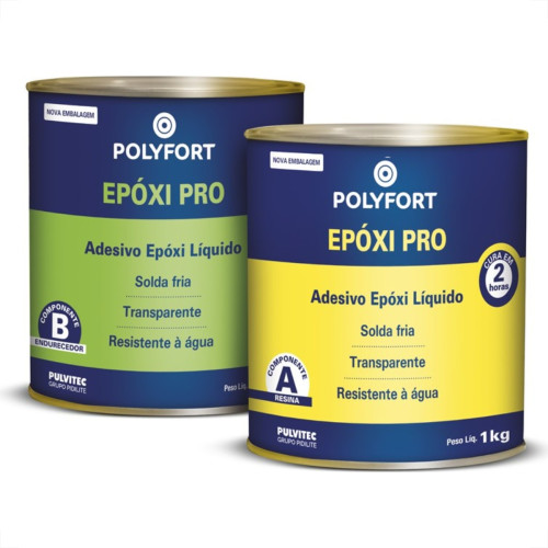 Adesivo Epoxi Polyfort 2H 1,8Kg Resina+Endurecedor Pulvitec Ea001