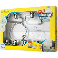 Acessorio Wc Milano Cromado Cristal 7 Pecas M1303-05010